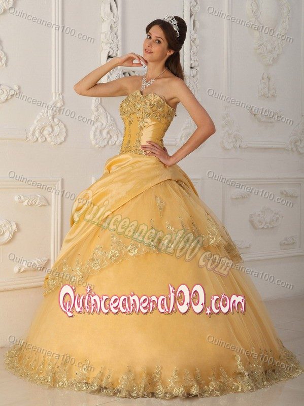 Strapless Floor-length Quinceanera Gown Dresses with Beading