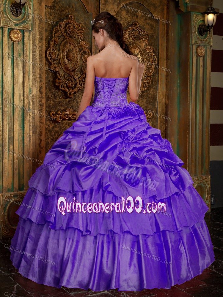 The Brand New Style Purple Multi-Layers Puffy Dress for Quinceaneras