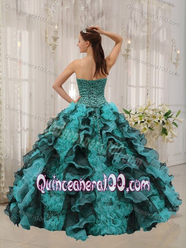 Fitted Multi-color Floor-length Quinces Dress with Beading