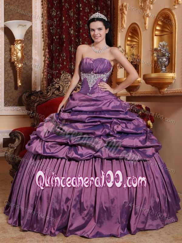 Sweet Sixteen Quinceanera Dresses in Purple with Appliques