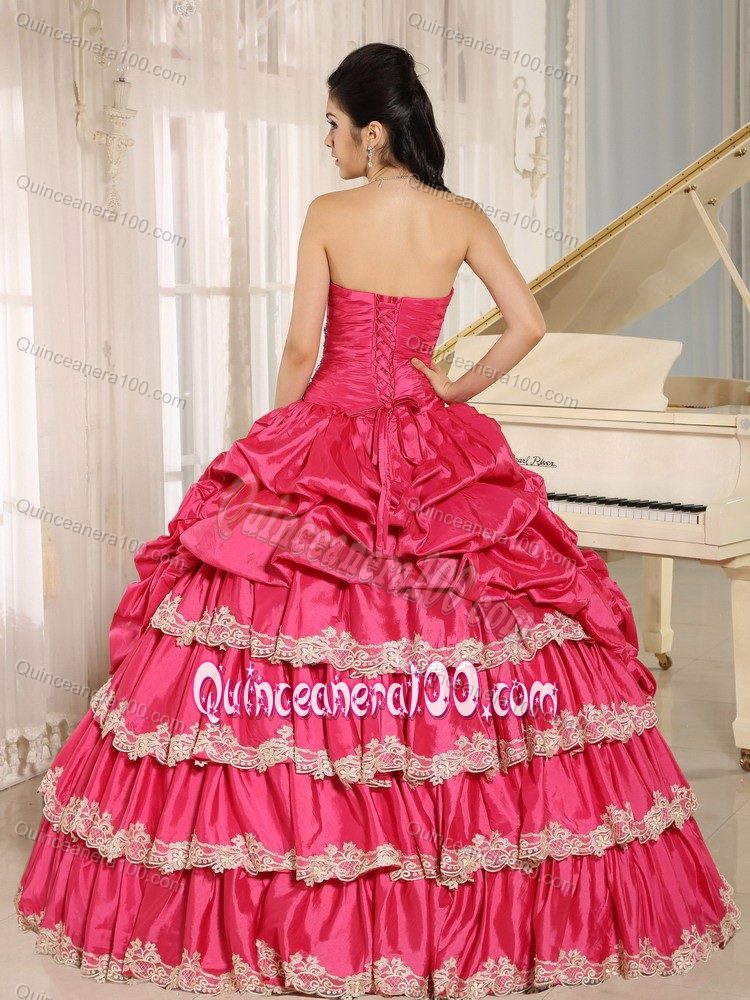 Popular Hot Pink Beading Appliques and Pick-ups Dresses Quince