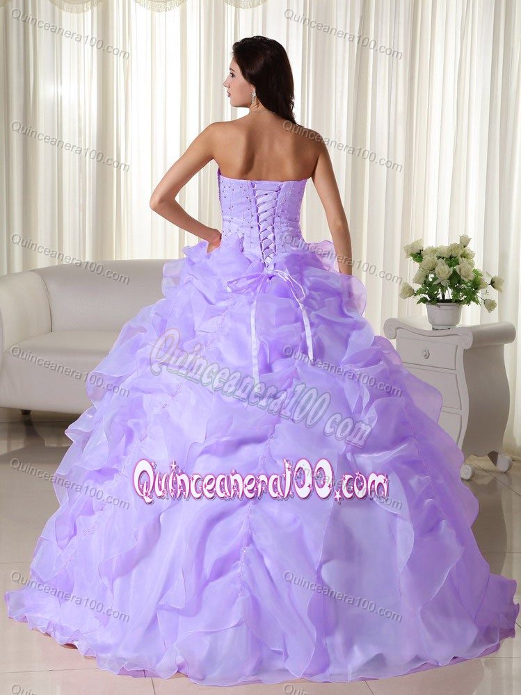 Gorgeous Lavender Floor-length Beaded Sweet Sixteen Dresses