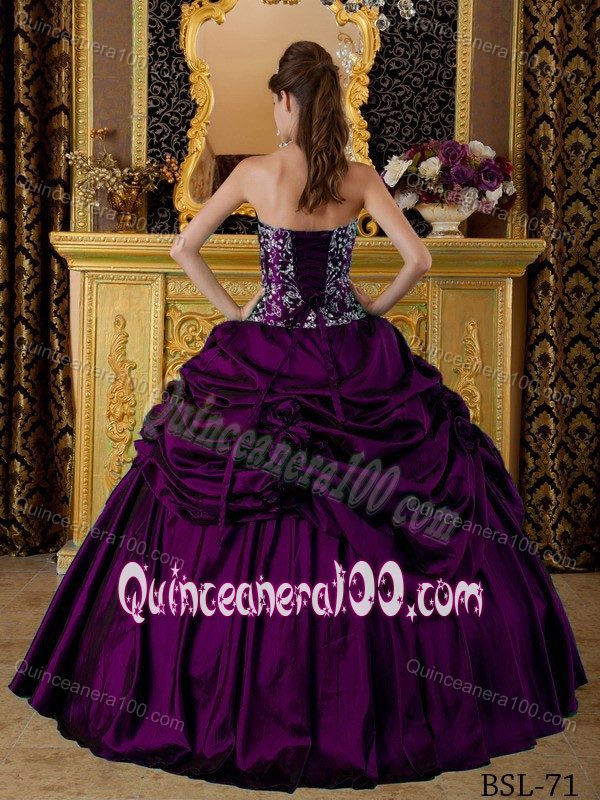 Brand New Purple Strapless Sweet Sixteen Dresses with Appliques