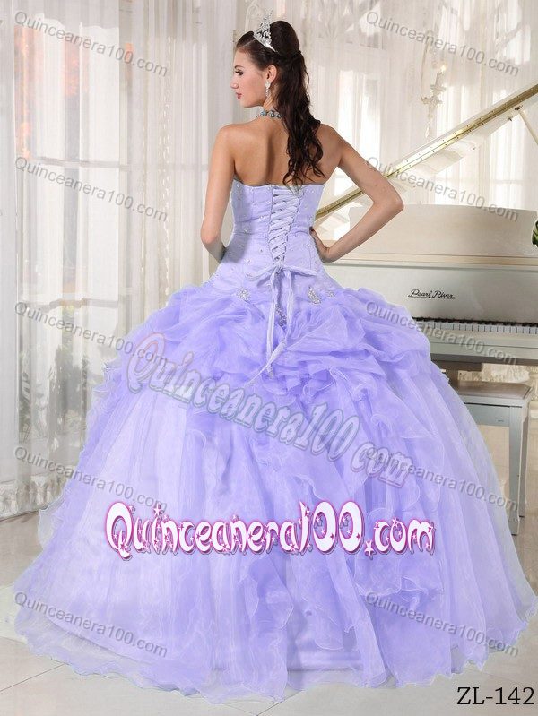 Chic Beading Organza Quinceanera Dresses with Pick-ups