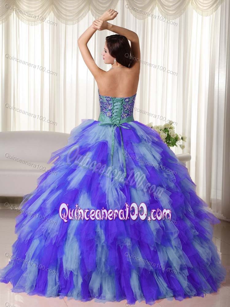 Fast Shipping Appliqued Multi-color Quinceanera Party Dresses for Kate Winslet