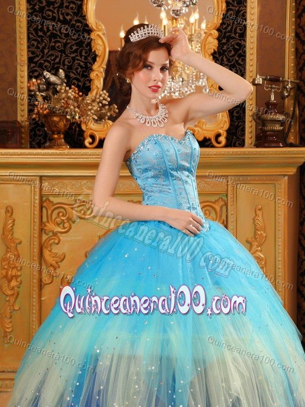 Most Popular Multi-color Sweetheart Quinceanera Dress with Beading