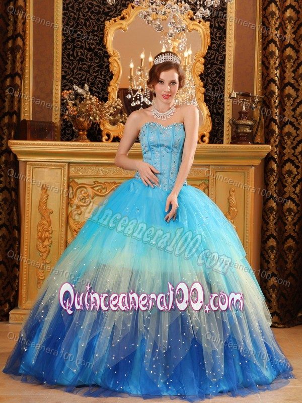Most Popular Multi-color Sweetheart Quinceanera Dress with Beading