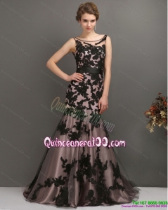 New Style Appliques Multi Color 2015 Dama Dress with Appliques