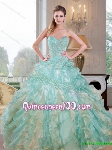 2015 New Arrival Sweetheart Dress for Quinceanera with Beading and Ruffles