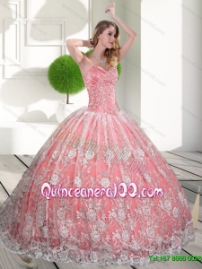 Free and Easy Sweetheart 2015 Quinceanera Gown with Beading and Lace