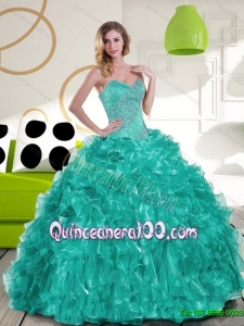 Pretty Sweetheart Beading and Ruffles Quinceanera Dress for 2015