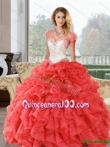 Wonderful Beading and Ruffles Sweetheart Quinceanera Dresses for 2015