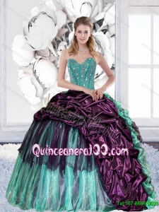 2015 Discount Sweetheart 16 Birthaday Party Dresses with Pick Ups and Ruffles