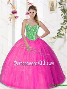 2015 Discount Sweetheart Quinceanera Dresses with Beading and Pick Ups
