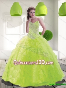 Beautiful Sweetheart Beading 16 Birthaday Party Dress in Spring Green