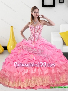 Exclusive Sweetheart 2015 Quinceanera Gown with Pick Ups and Beading