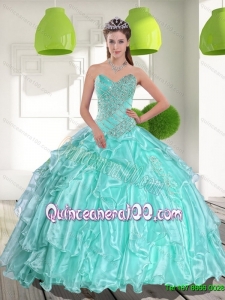 Latest Ball Gown Sweetheart Appliques and Beading 15 Quinceanera Dresses