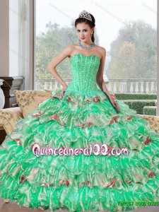 Popular Beading and Ruffled Layers Quinceanera Dresses for 2015
