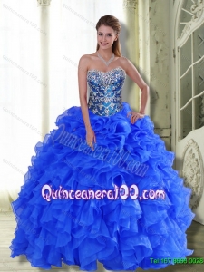 Popular Strapless 2015 Quinceanera Dresses with Beading and Ruffles