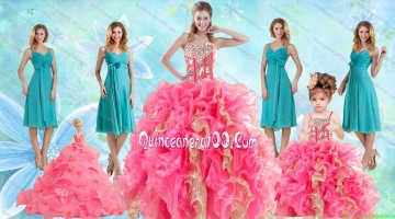 Beading Multi Color Ball Gown Quinceanera Dress and Ruching Knee Length Dama Dresses and Ruffles Spaghetti Straps Little Girl Dress