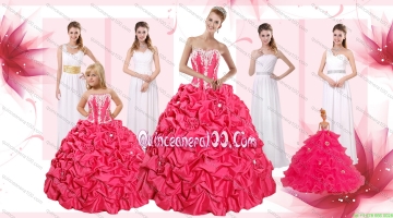 Appliques and Pick Ups Quinceanera Dress and White Long Dama Dresses and Strapless Flower Girl Dress