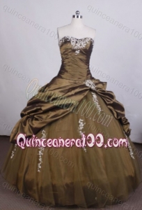 Brand New Ball Gown Strapless Brown Pick-ups and Appliques Quinceanera Dresses