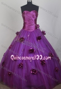 Romantic Ball Gown Sweetheart Hand Made Flowers Quinceanera Dresses
