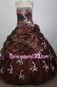Beadings and Appliques Discount Burgundy Ball Gown Quinceanera Dress