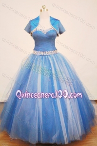 Beautiful Blue Ball Gown Straps Beading Quinceanera Dress