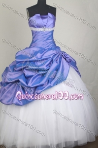 Classical Ball Gown Strapless Pick-ups And Beading Quinceanera Dress