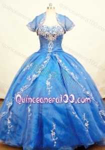 Gorgeous Blue Ball Gown Strapless Appliques Quinceanera Dresses