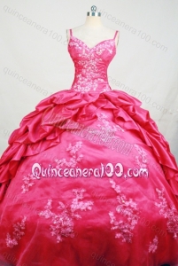 Hot Pink Affordable Ball Gown Straps Beading and Appliques Quinceanera Dresses