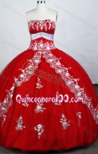 Red Gorgeous Ball Gown Sweetheart Beading And Appliques Quinceanera Dresses