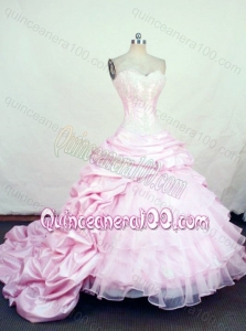 2014 Gorgeous Ball Gown Sweetheart Ruffled Rayers Quinceanera Dresses With Pick-ups