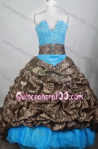 Exquisite Blue Ball Gown Quinceanera Dresses with Beading and Ruffles