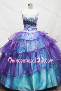Gorgeous Ball Gown Sweetheart Appliques And Ruffled layers Quinceanera dress