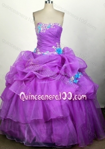 Popular Ball Gown Beading and Pick-ups Quinceanera Dress with Appliques