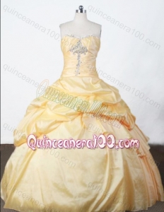Pretty Ball Gown Strapless Appliques And Pick-ups Quinceanera Dresses
