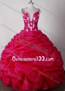 Sexy Ball Gown Straps Beading And Pick-ups Quinceanera Dress