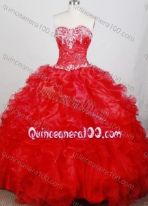 Classical Ball Gown Sweetheart Appliques and Ruffles Quinceanera Dresses
