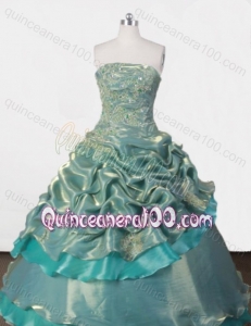 Exclusive Ball Gown Strapless Appliques and Pick-ups Quinceanera Dresses