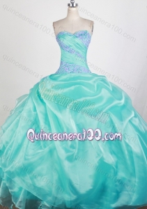 Sweetheart Ball Gown Apple Green Quinceanera Dresses with Appliques