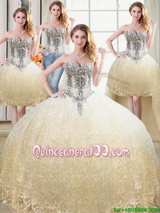 Affordable Really Puffy Beaded Bodice Detachable Quinceanera Dresses in Tulle and Lace