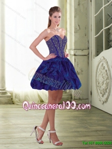 Exquisite Beading and Ruffles Mini Length Dama Dresses for Quinceanera