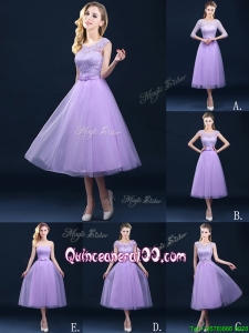 Exclusive A Line Tulle Lavender Dama Dress in Tea Length