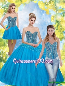 Luxurious Beading Sweetheart Quinceanera Dresses for 2015