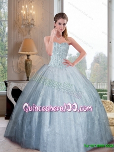 2015 Most Popular Sweetheart Ball Gown Quinceanera Gowns with Beading
