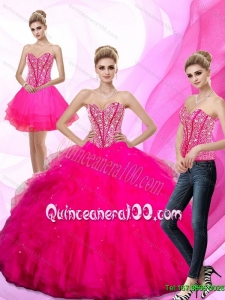 Pretty 2015 Beading and Ruffles Sweetheart Quinceanera Dresses