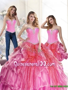 2015 New Arrival Multi Color Quinceanera Dresses with Beading and Ruffles