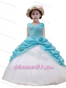 2014 Cute Straps Ball Gown Beading and Ruching Little Girl Pageant Dress